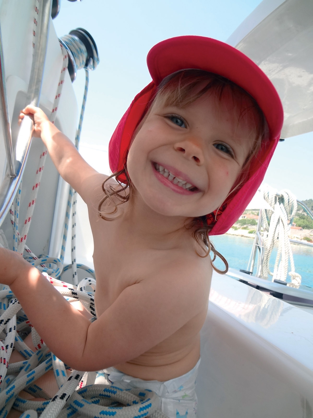 Juin 2016 : Louna est à la barre d’un Leopard 38, toujours en Croatie.