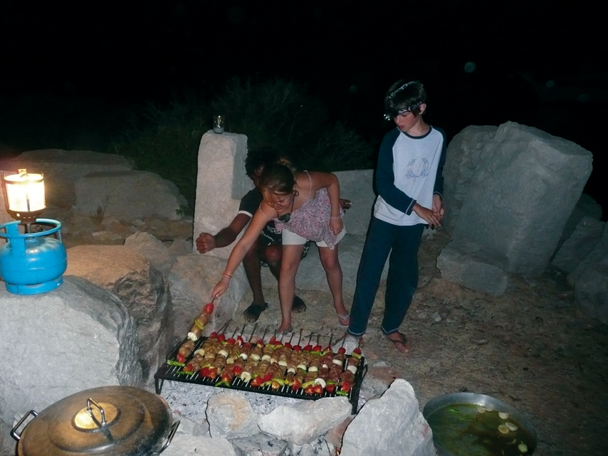 Fun time around a BBQ during the trip