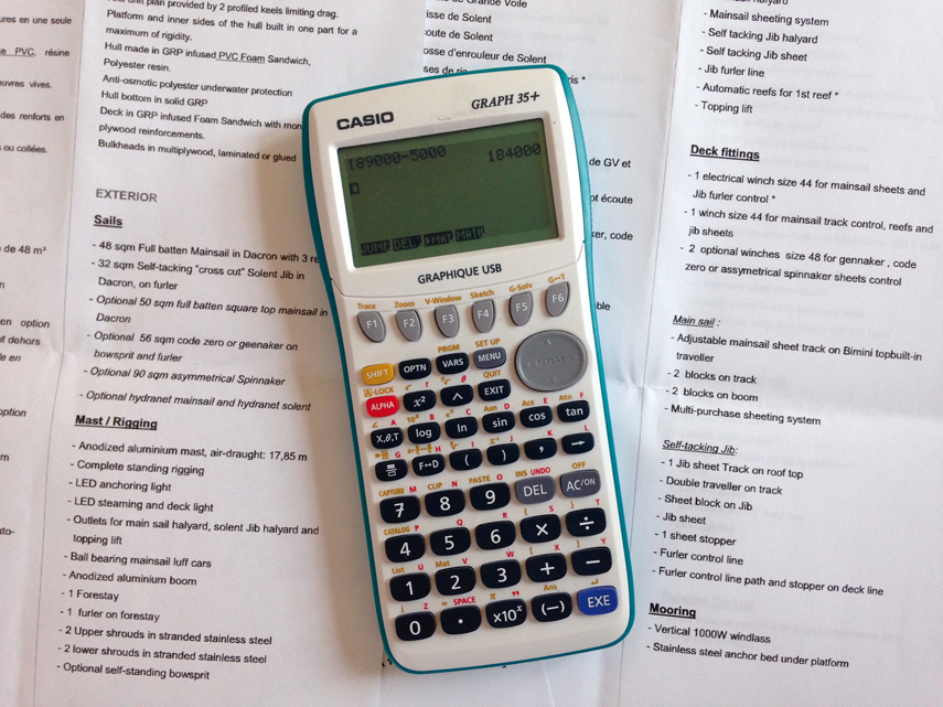 Negotiation for a second-hand catamaran