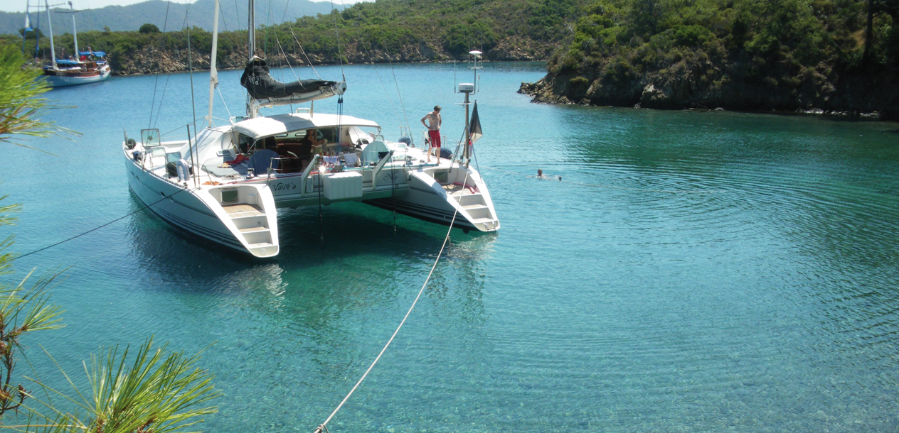 Leaving European waters means getting more than 12 miles from the coast and stopping over in a non-EU country (for example Morocco, Tunisia, or here, Turkey...).