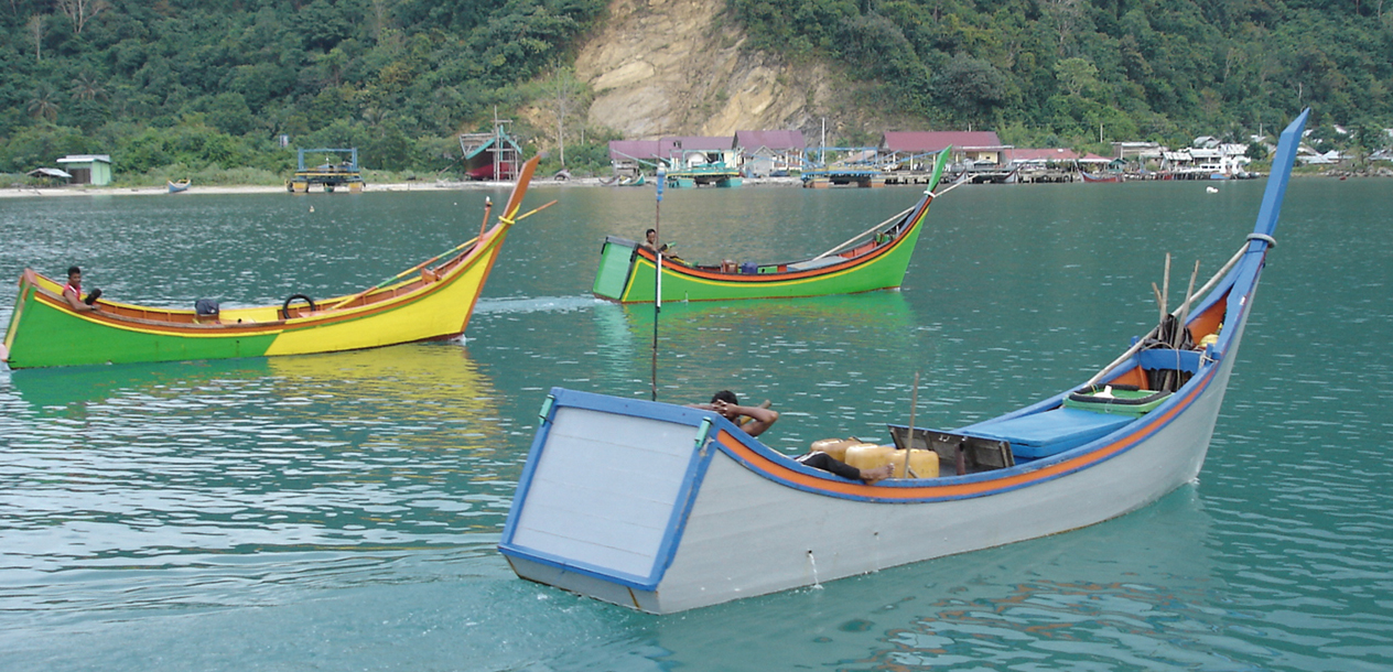 Neighbors in the anchorage with shimmering colors.