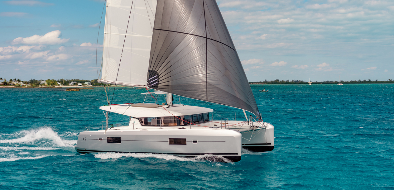 The 42 caused a stir during its first tests in the Bahamas, with top speeds of 16 knots under gennaker...