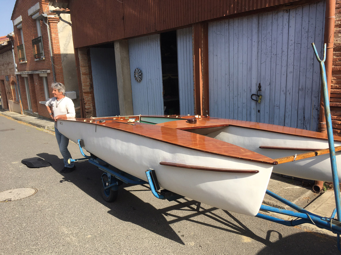 L’Exocet Junior Boudu sort du garage d’Olivier avec son pontage tout neuf…