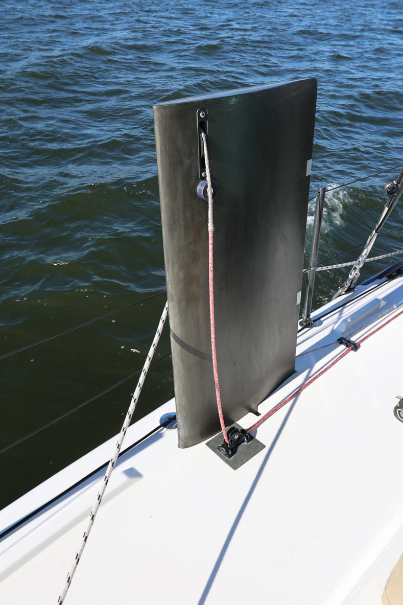 The daggerboards lift very high, allowing the catamaran to venture into shallow creeks and even to take the ground.
