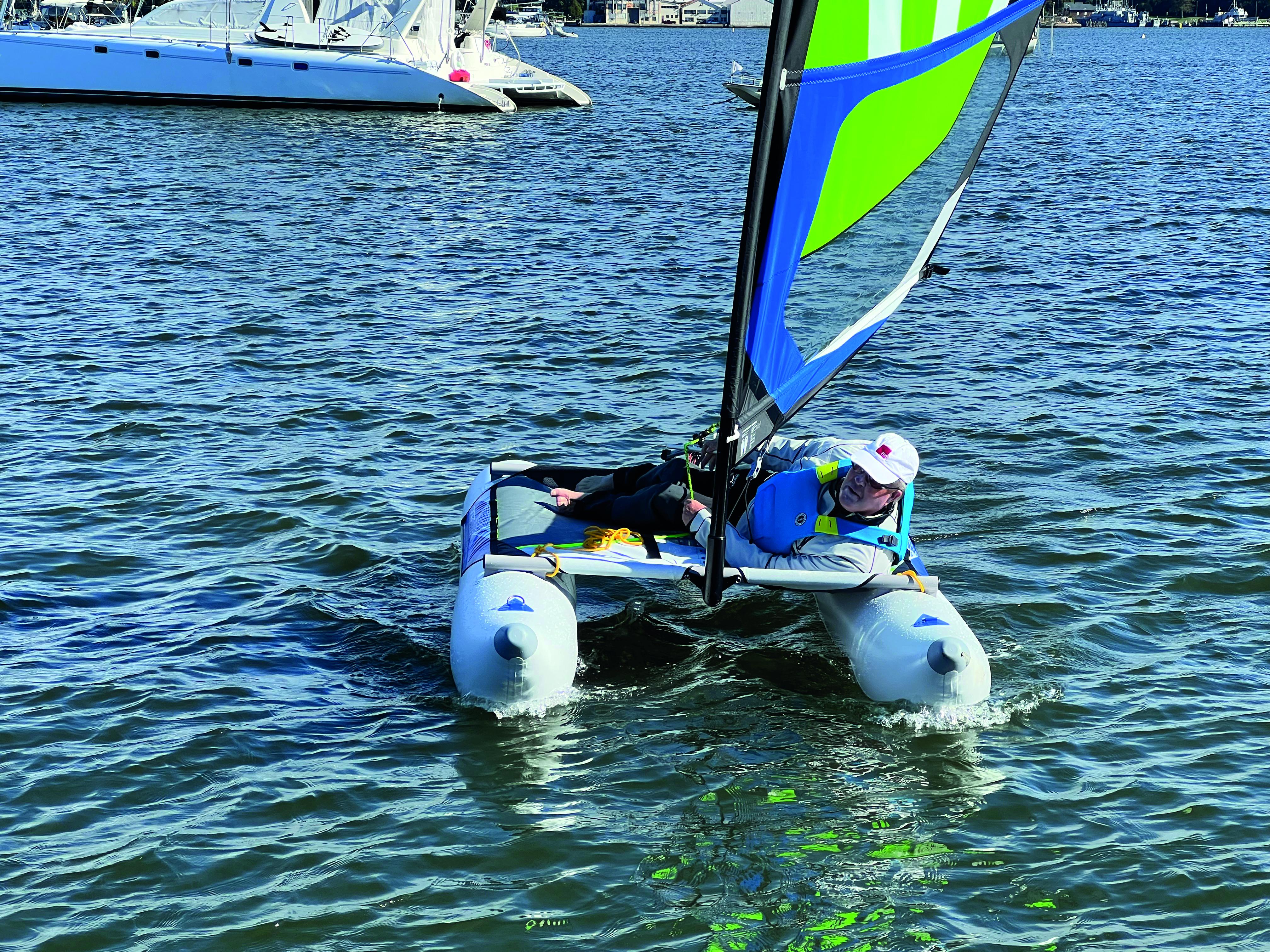 Space is a little tight on board, and you sometimes have to twist a bit to get her into the wind, but that’s part of the game.