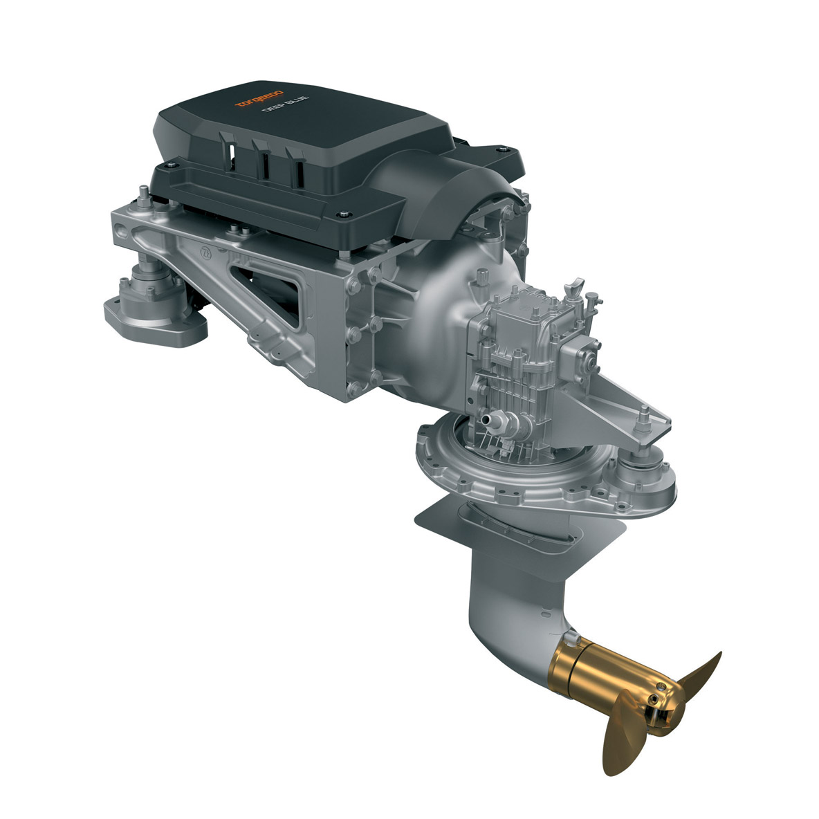 La transmission sail drive peut aussi être couplée à une motorisation électrique comme dans le système Torqeedo.