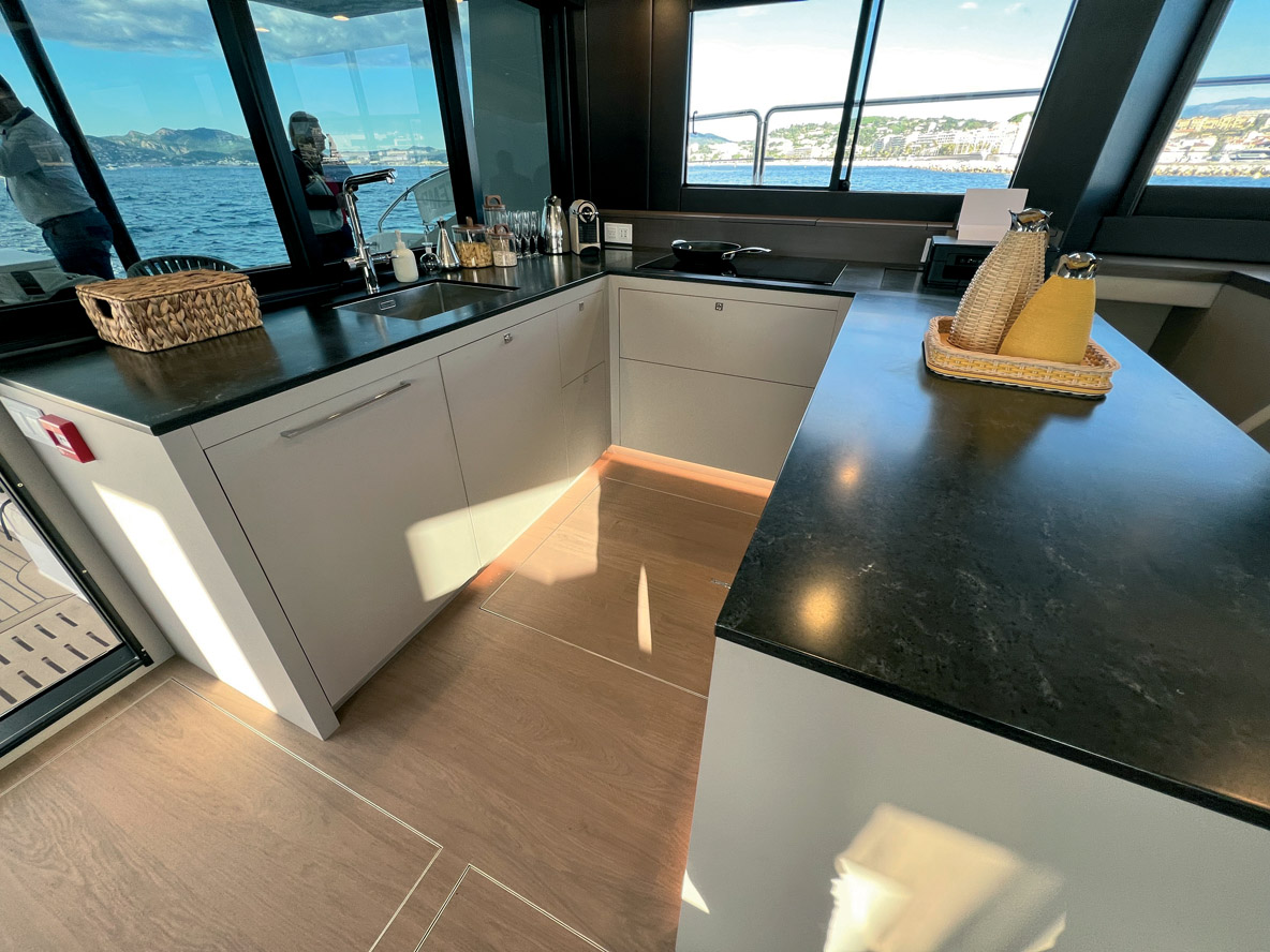 The main galley is very well equipped for long passages.