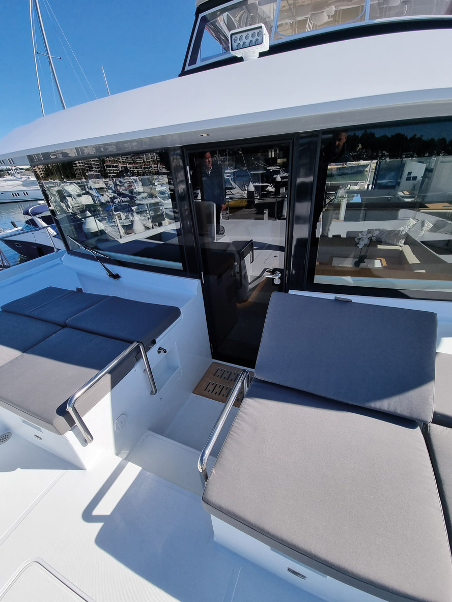Door access from the saloon is a new feature on  the Iliad range - to the bow cockpit.