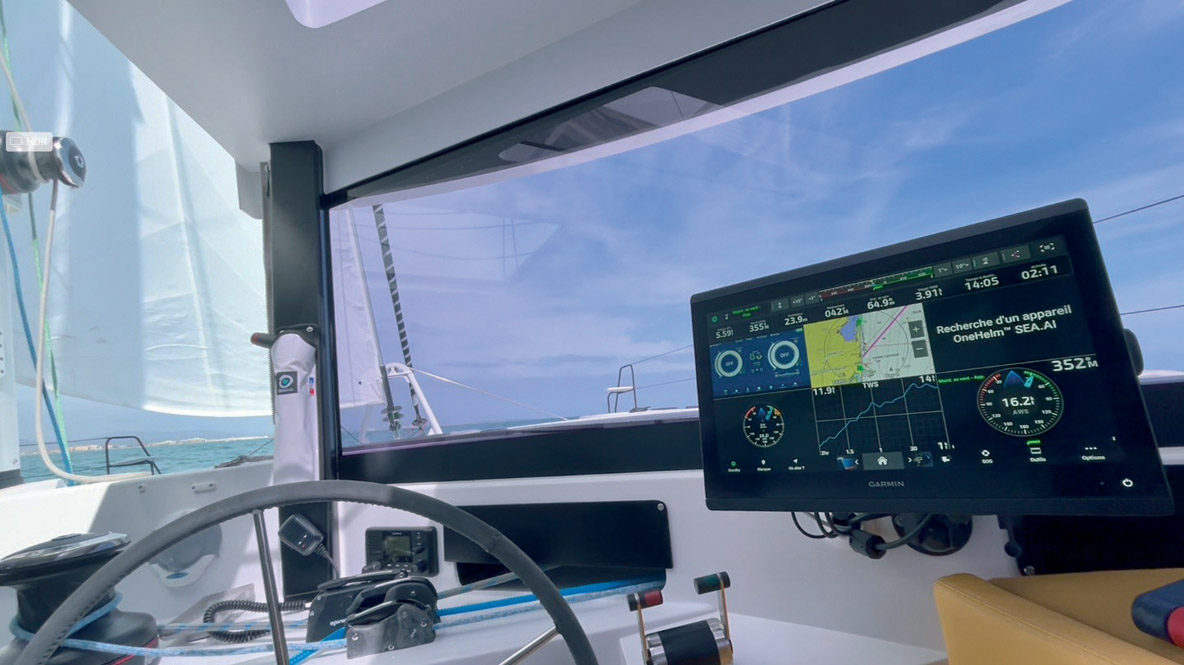 Même avec une mer forte, il n’a pas été nécessaire de fermer complètement le cockpit avant.