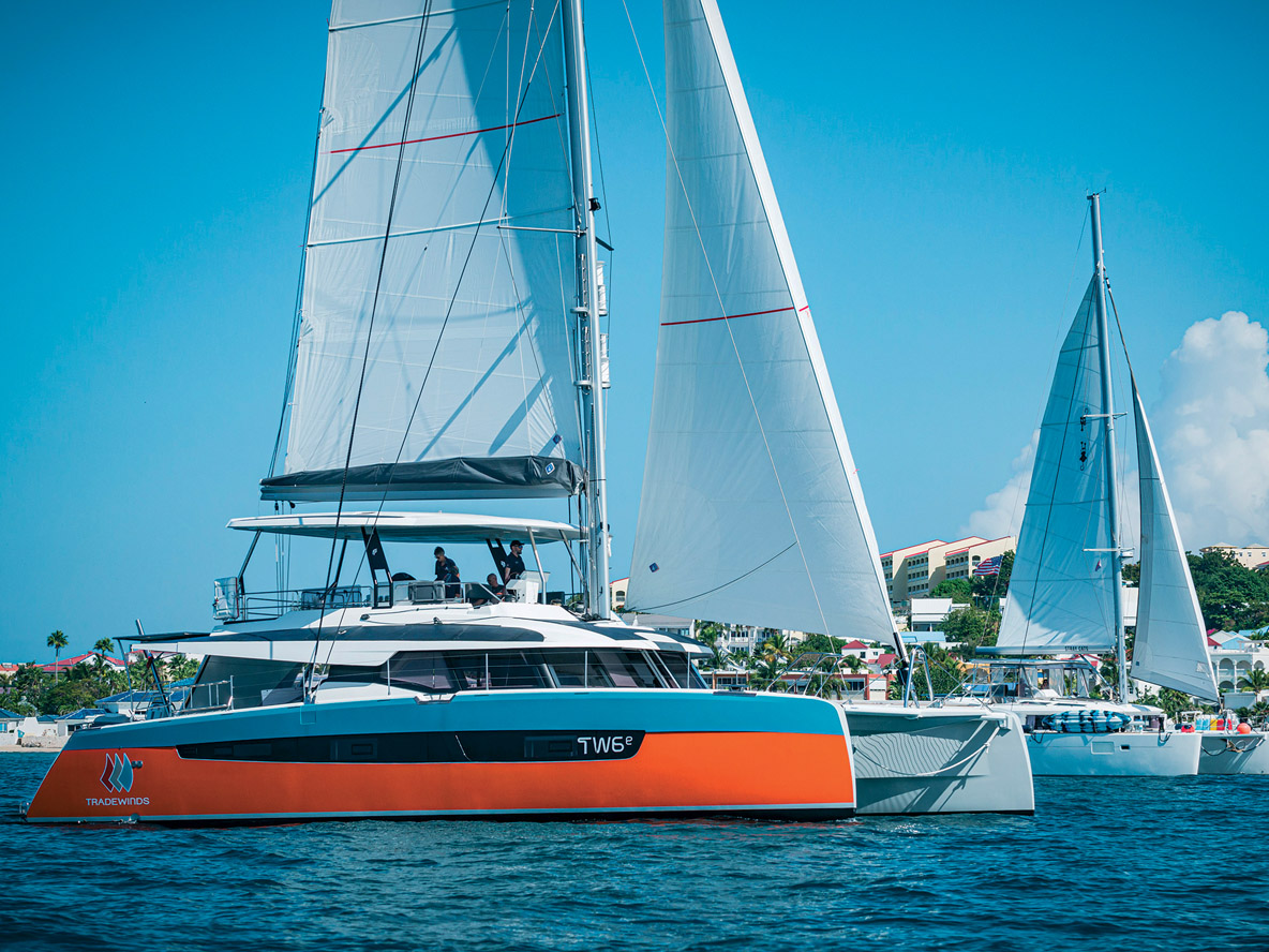 Le premier catamaran de plaisance doté d’une pile à combustible est ce Samana 59 commandé par Tradewinds. ©CMC/Salty Colors / Laurens Morel