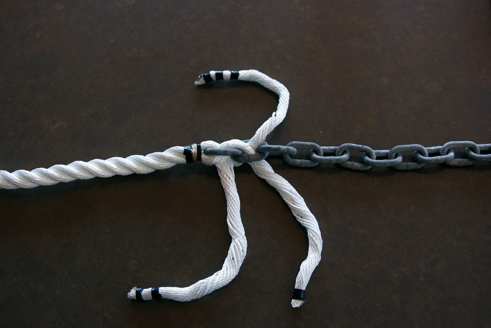 Chain/rope splice for the anchor rode step 8
