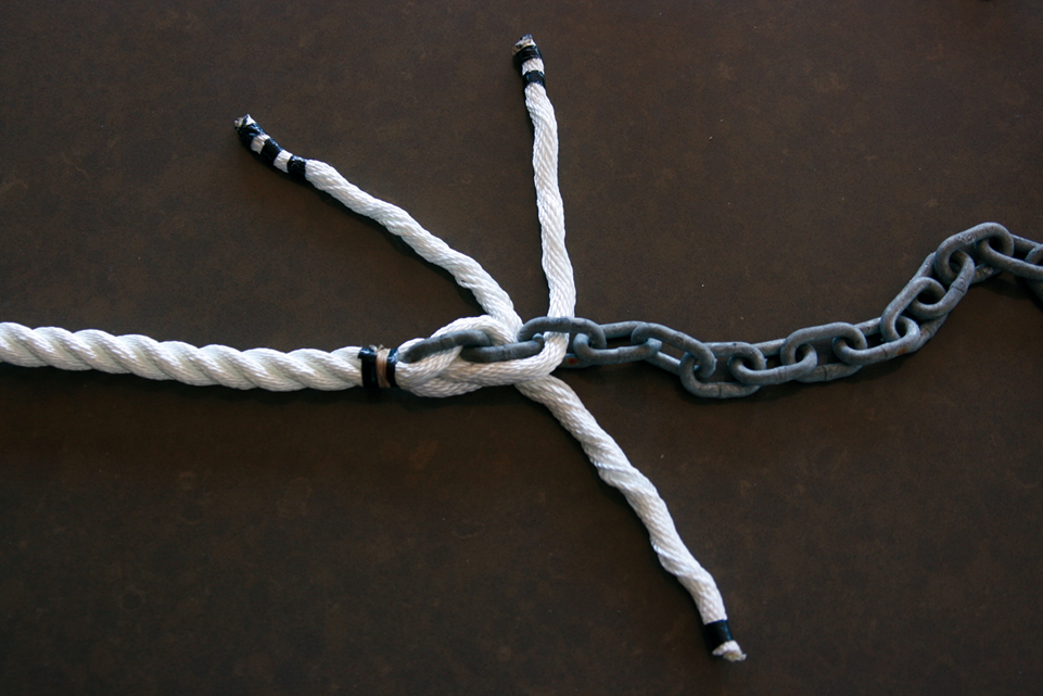 Chain/rope splice for the anchor rode step 9
