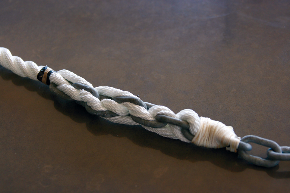 Chain/rope splice for the anchor rode step 12