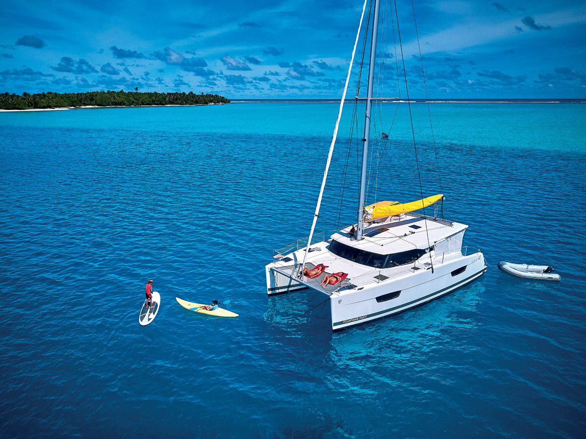 A l’issue de ses 5 ans  d’exploitation, ce Fountaine Pajot sera valorisé entre 55 et 65 %  de son prix initial, là où un  monocoque émargera plutôt entre 50 et 55 %. © Bertrand Duquenne 