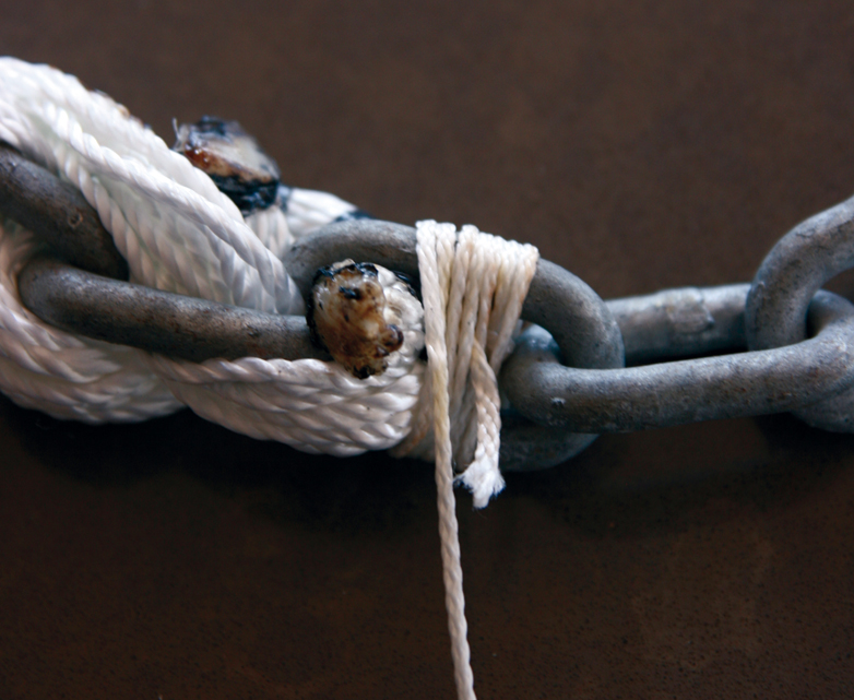 Epissure chaîne/textile méthode mouillage catamaran étape 11