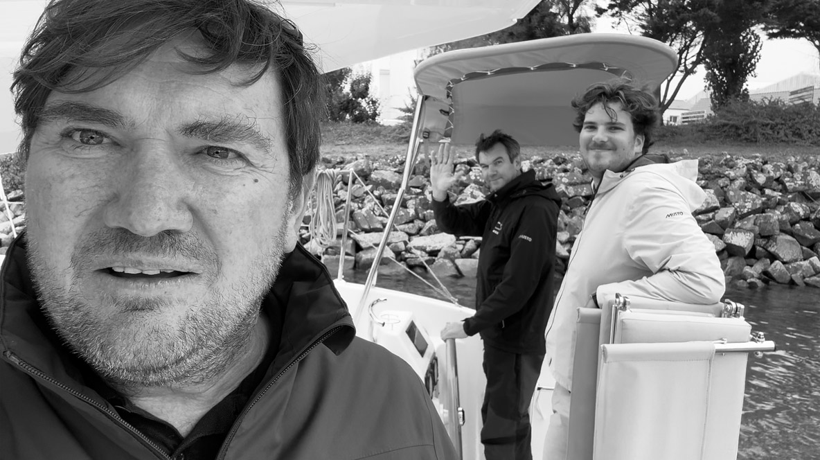 La fine équipe de cet essai : de gauche à droite, Brieuc, Hervé et Théo.