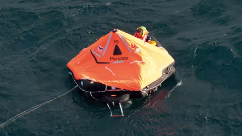 A 10-man raft is only necessary if there are 10 people aboard. With a small crew, a smaller raft will be easier to handle.