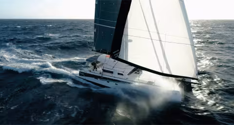 Brieuc Maisonneuve’s ORC50 out of the starting blocks in the Bay of Biscay – it’s going to be sporty… @ Brieuc Maisonneuve