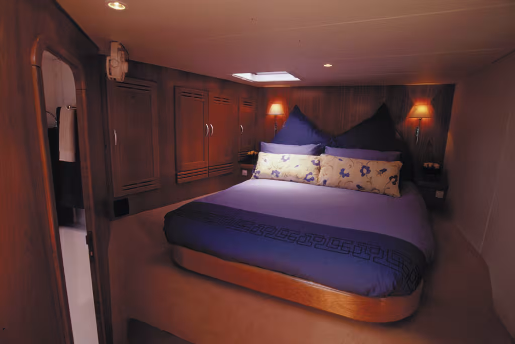 Les chambres sont spacieuses et offre un confort rare sur un bateau !