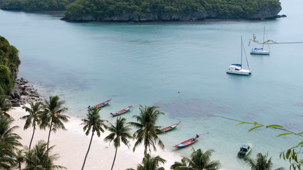 L'un des plus beaux mouillages de cette croisière de rêve autour de Koh Samui : Ang Thong National Park...