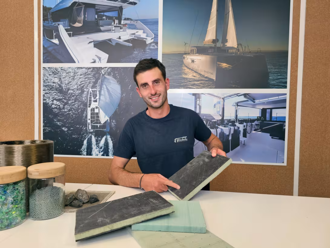 Les matériaux biosourcés et écoresponsables sont l’ADN de Windelo. Le basalte est largement présent dans la structure des coques.