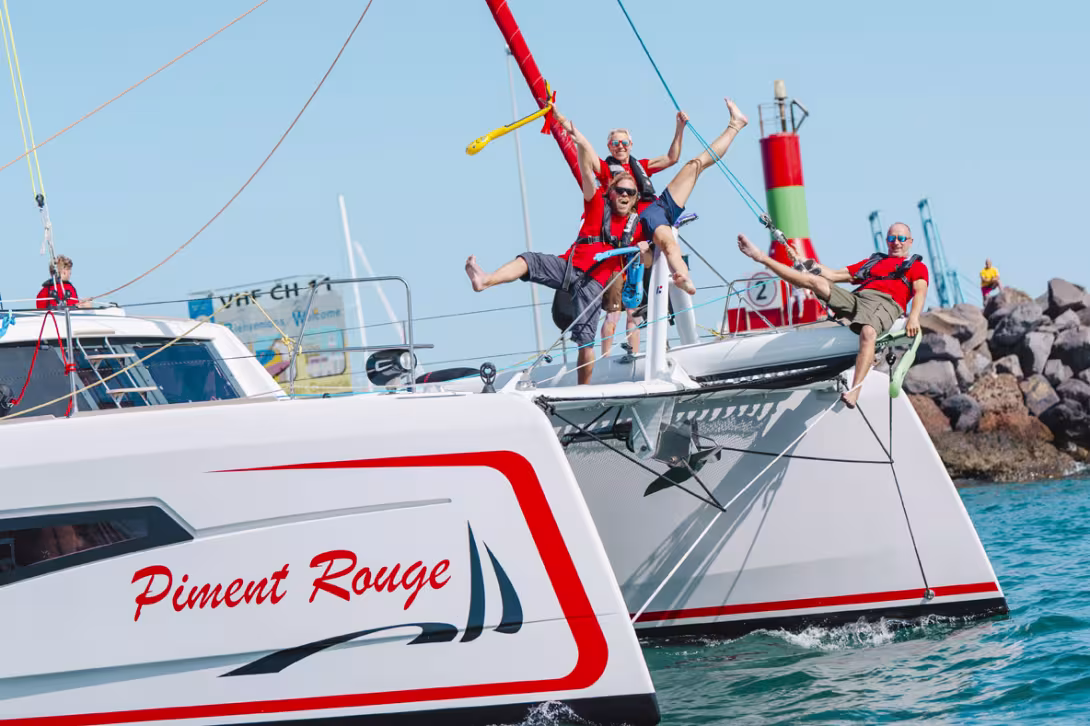 L’équipage de Piment Rouge au départ… © Atlantic Rally for Cruisers